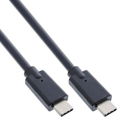 InLine® USB 3.2 Gen.2x2 Kabel, USB-C Stecker/Stecker, schwarz, 0,5m